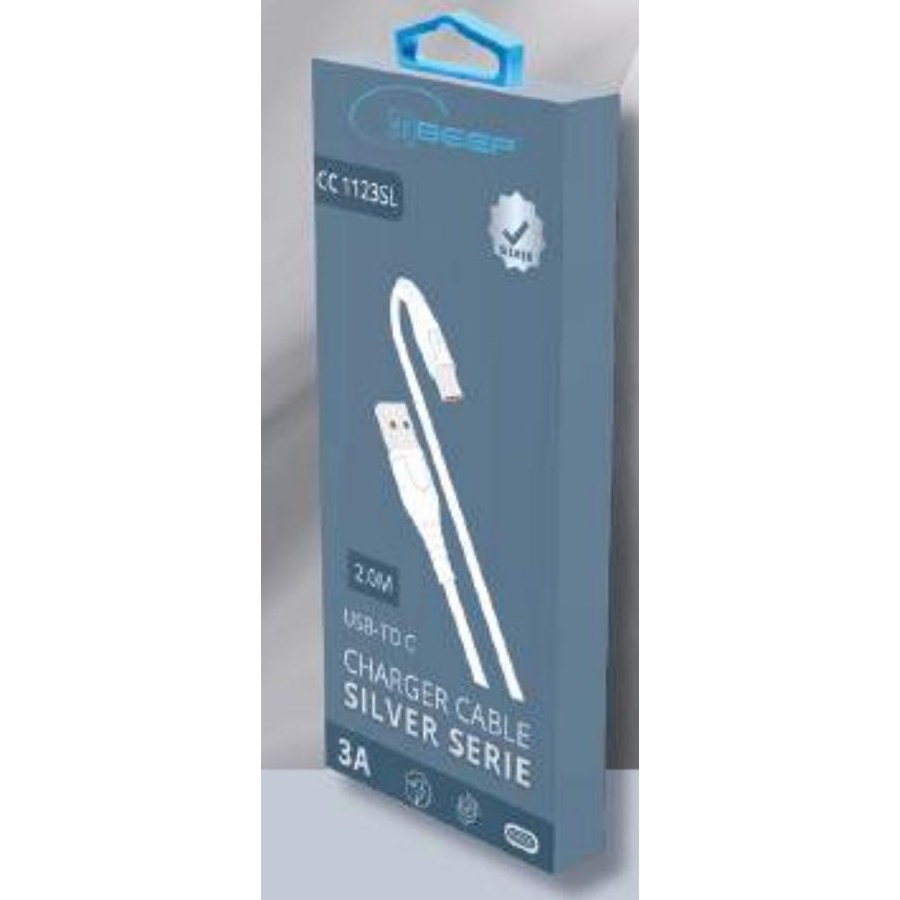 Câble Silver 2m USB-A vers USB-C